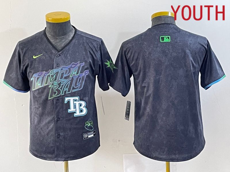 Youth Tampa Bay Rays Blank Nike MLB Limited City Connect Black 2024 Jersey style 1->women mlb jersey->Women Jersey